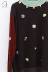 YANYAN KNITS satin turtleneck sweater YYK-YYW23-1731-SH dark gray